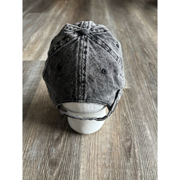 Clare V Oui Embroidered Cotton Twill Baseball Cap Faded Black Denim NWOT - Picture 6 of 9